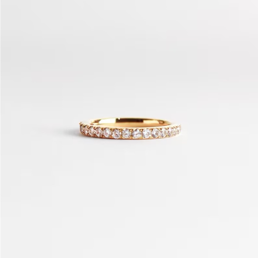 18k gold plated cubic zirconia infinity ring (size 8)